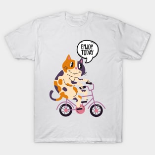 Cat Riding a Bike T-Shirt